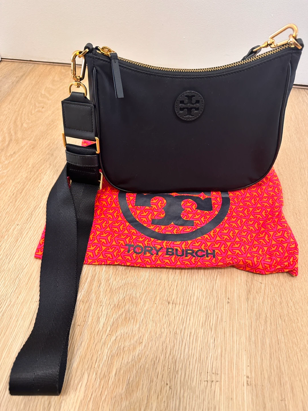 Tory Burch Black Nylon Small Shoulder Bag with Dust Bag