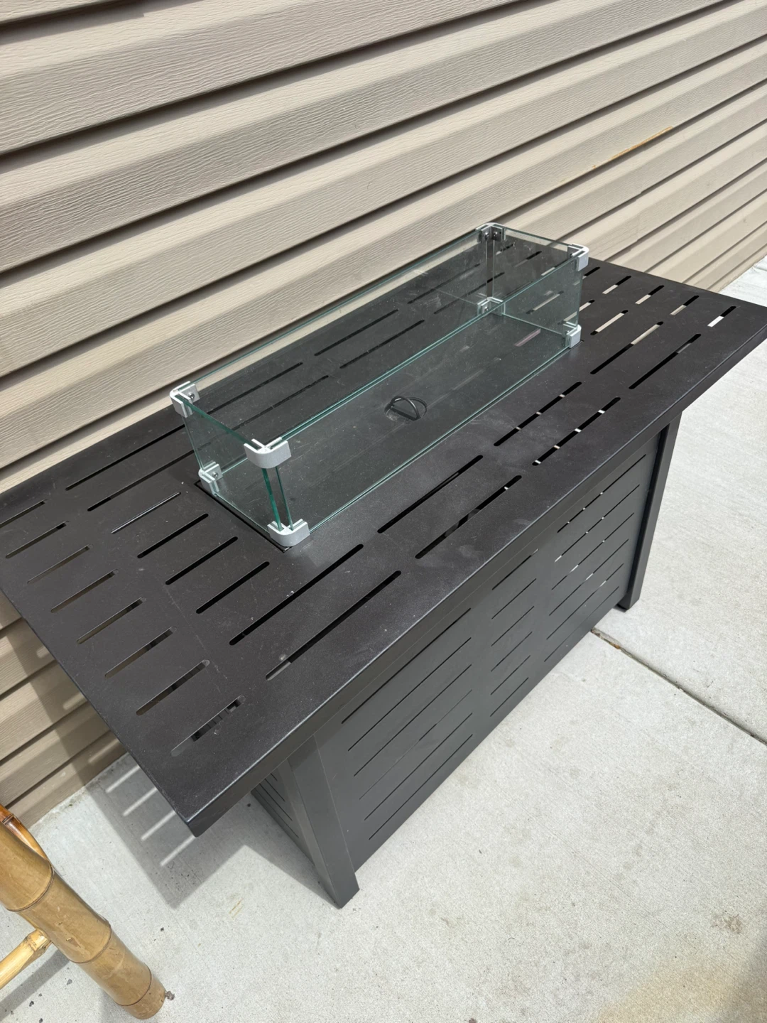 Rectangular Propane Fire Pit Table with Glass Guard - photo 4