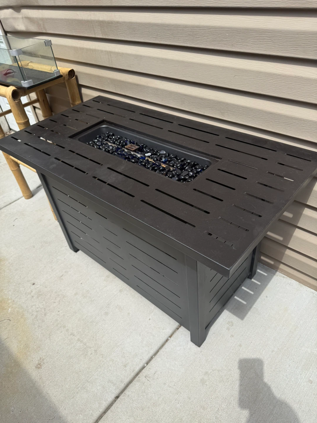 Rectangular Propane Fire Pit Table with Glass Guard - photo 3