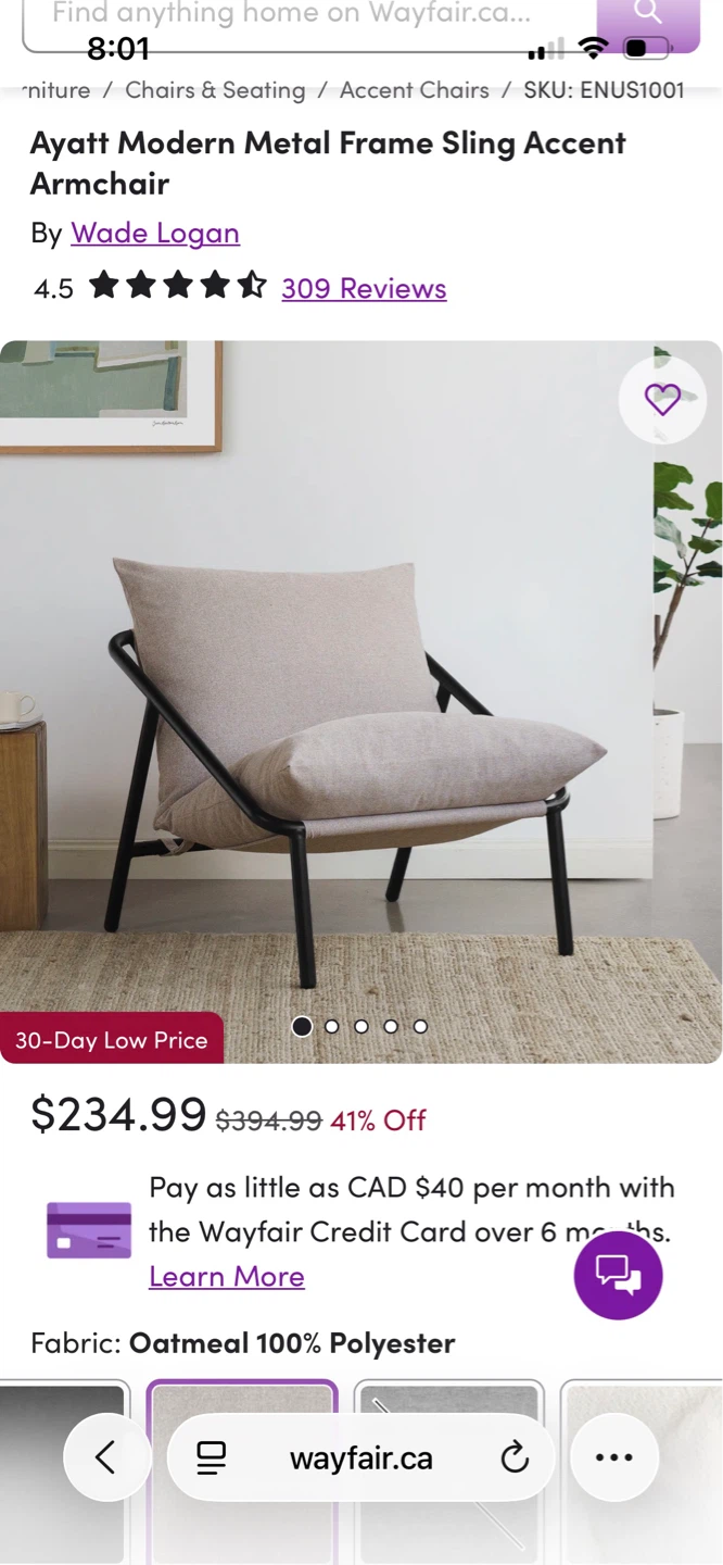 NEW Accent sling chair
