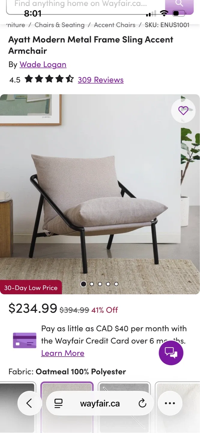 NEW Accent sling chair