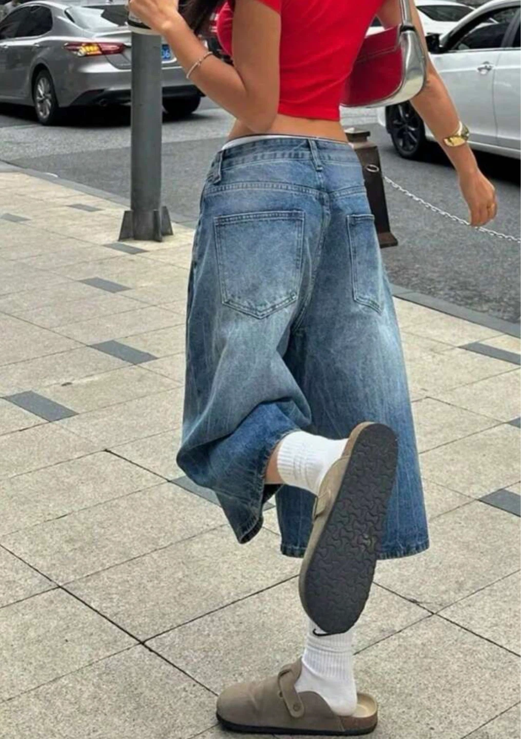 Baggy Wash Denim Culottes
