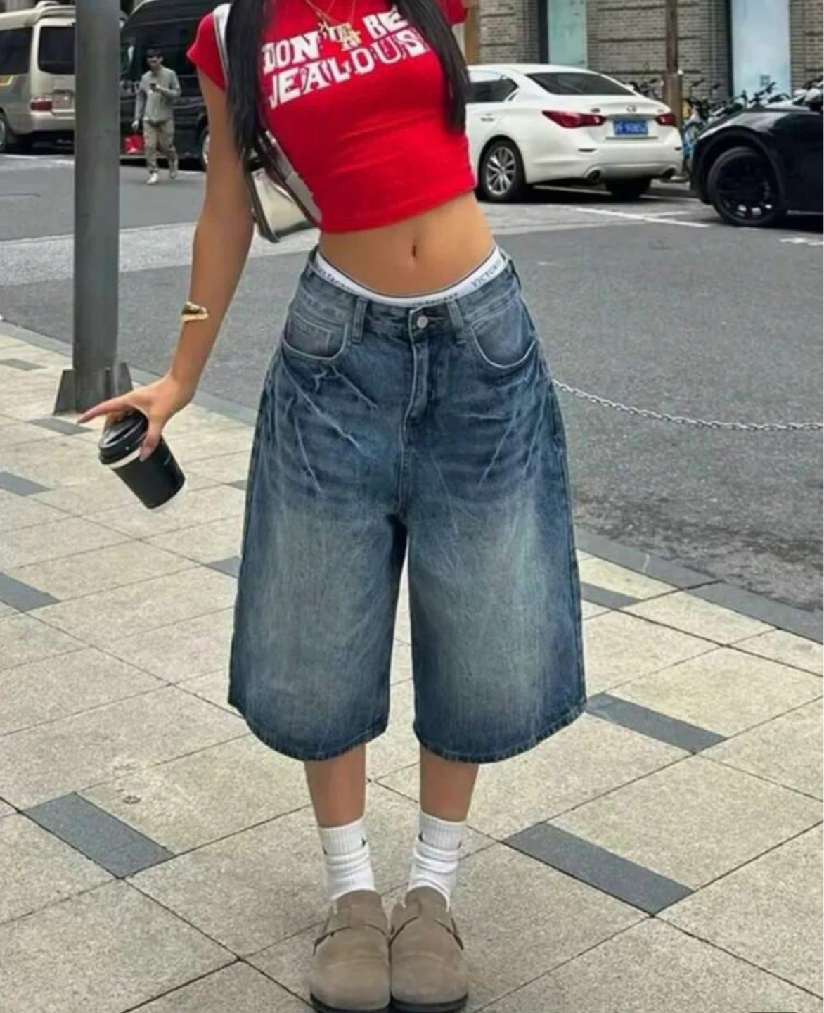 Baggy Wash Denim Culottes - photo 2