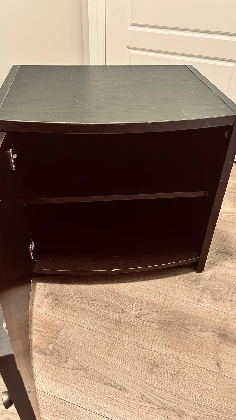2 Dark Accent Cabinets / Nightstands with Shelf - photo 2