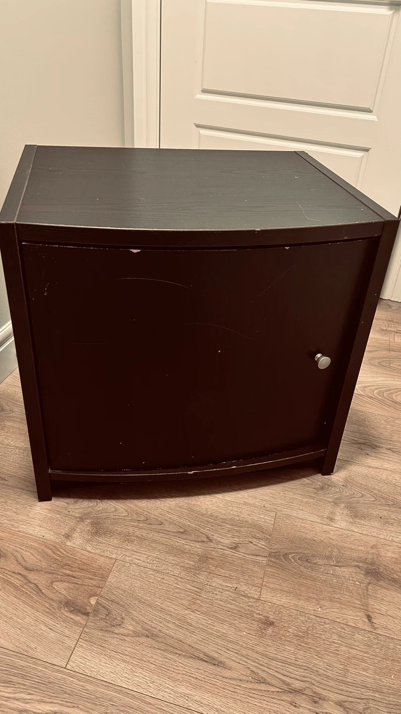 2 Dark Accent Cabinets / Nightstands with Shelf