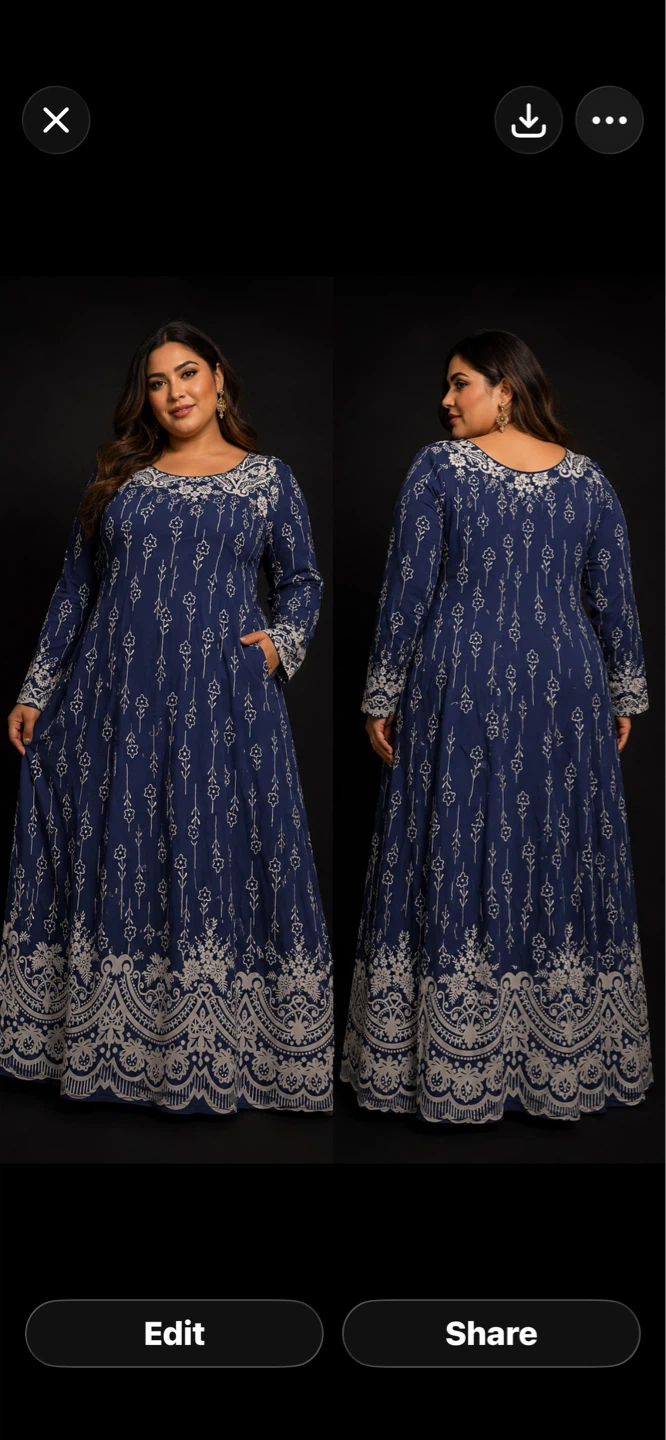 Blue and White Floral Print Maxi Dress