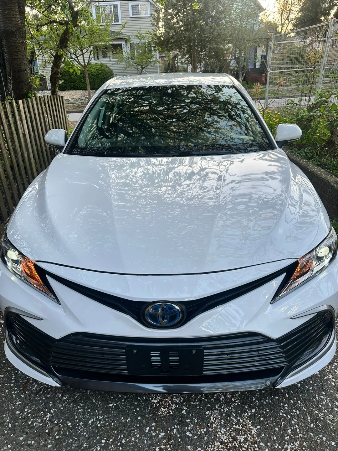 White Toyota Camry LE Hybrid Sedan - photo 2