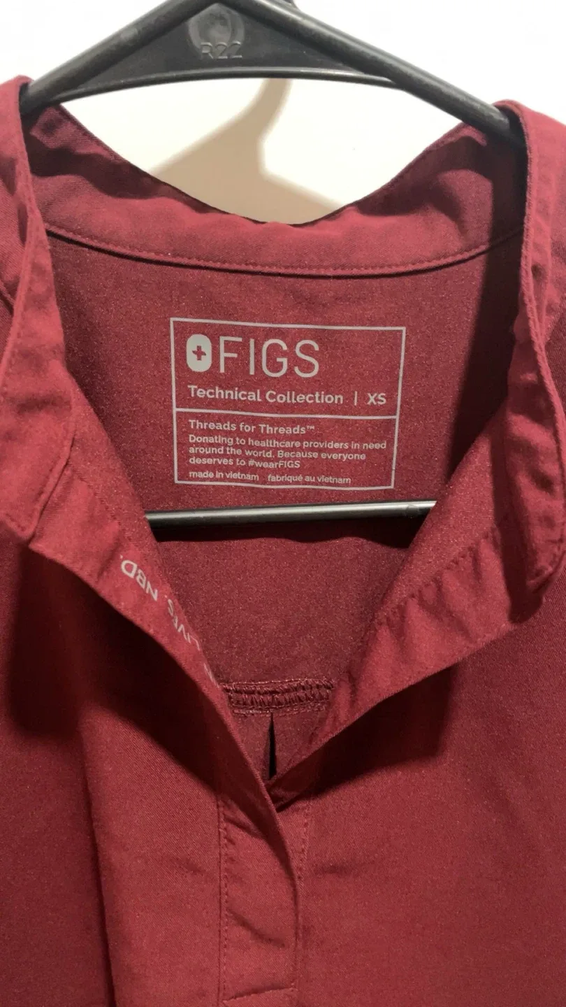 Figs rafaela top burgundy xs - photo 3