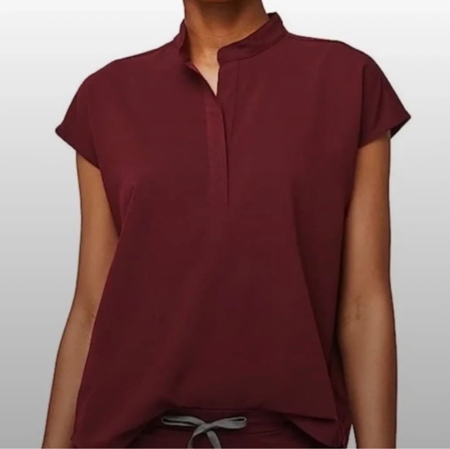 Figs rafaela top burgundy xs