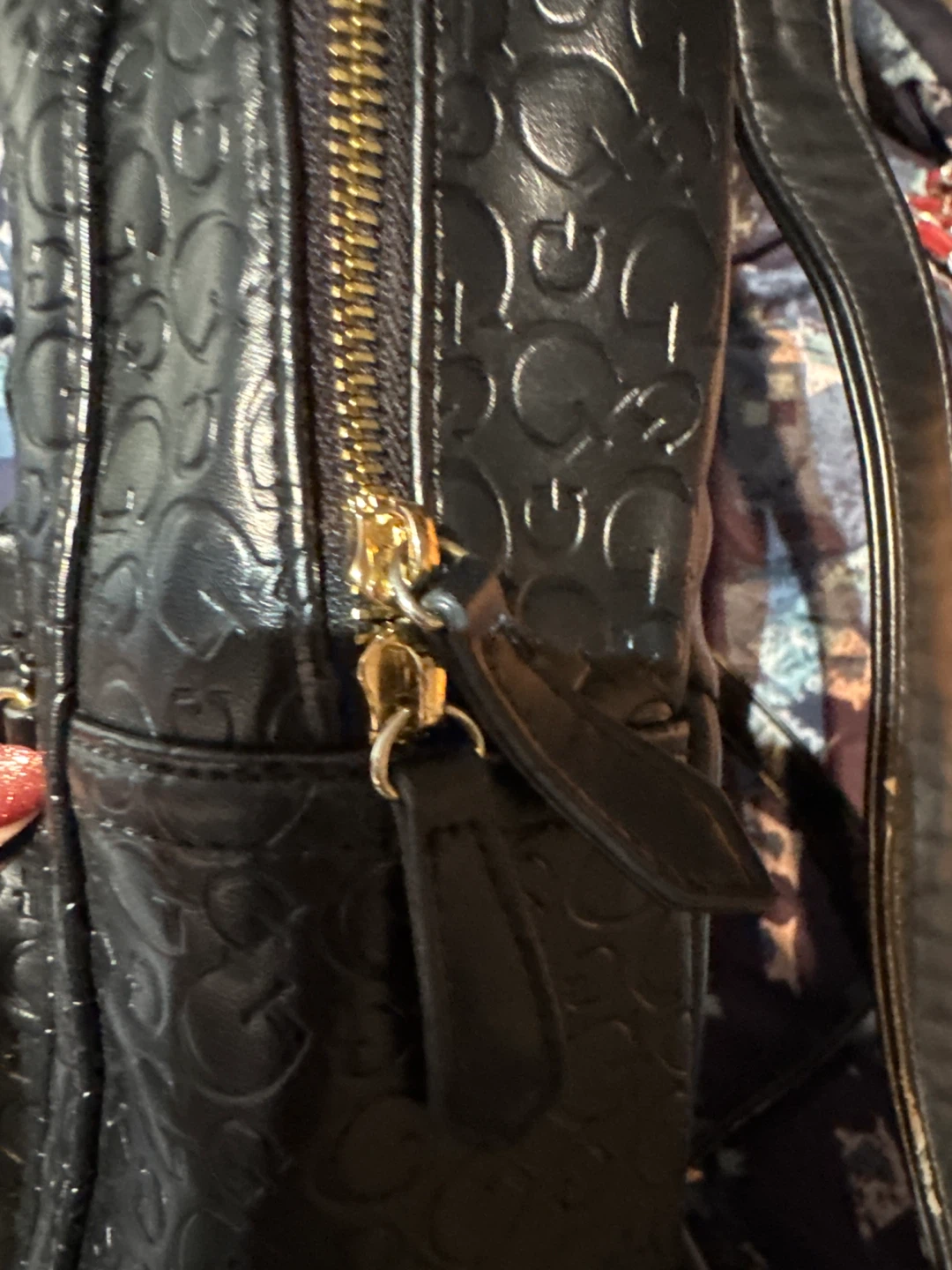 Black GUESS Embossed Logo Backpack - photo 5