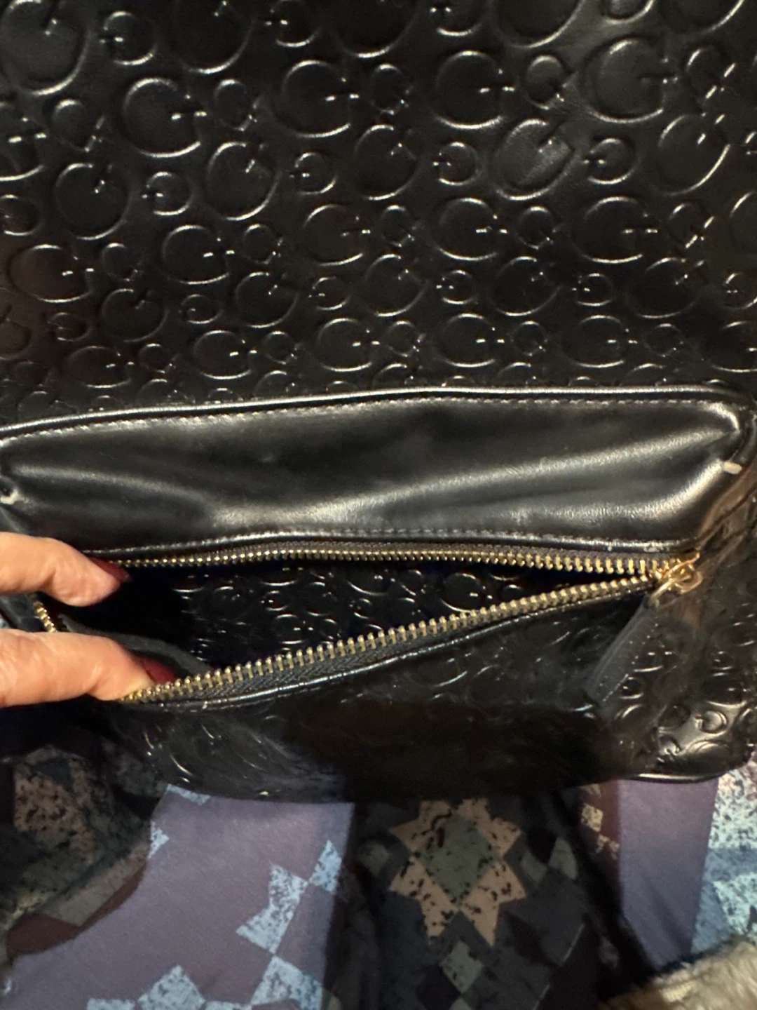 Black GUESS Embossed Logo Backpack - photo 3