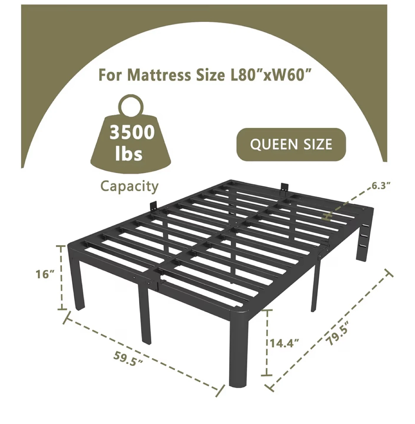 Queen Size Metal Bed Frame - photo 3