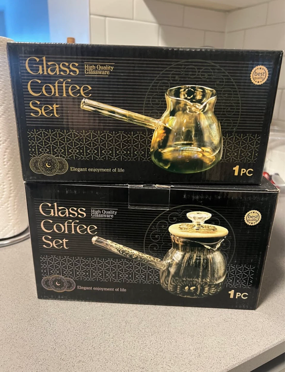 2 Glass Coffee Set