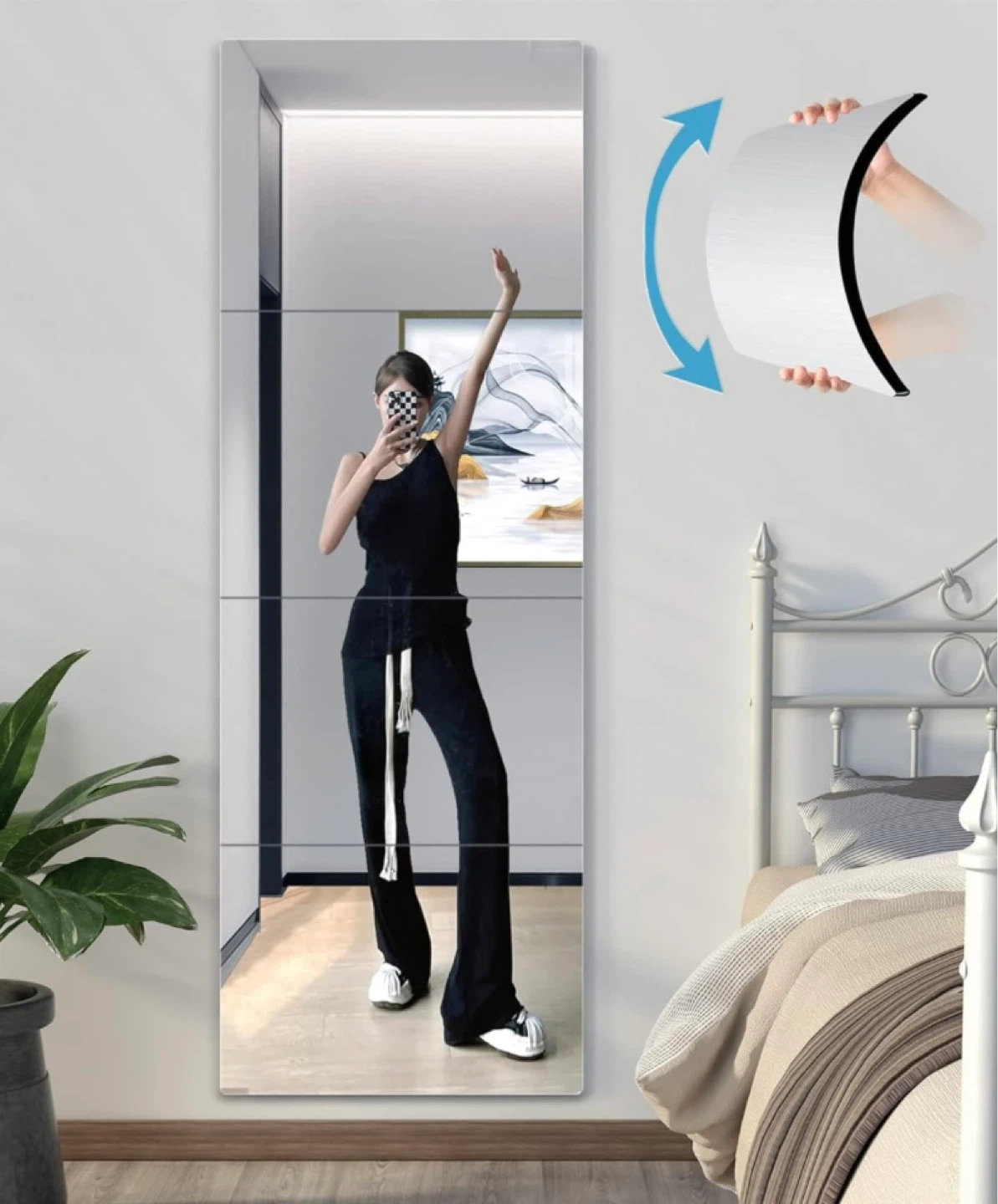 Brand New Shatterproof Wall Mirror Full Length, 4pcs, 13”x13”