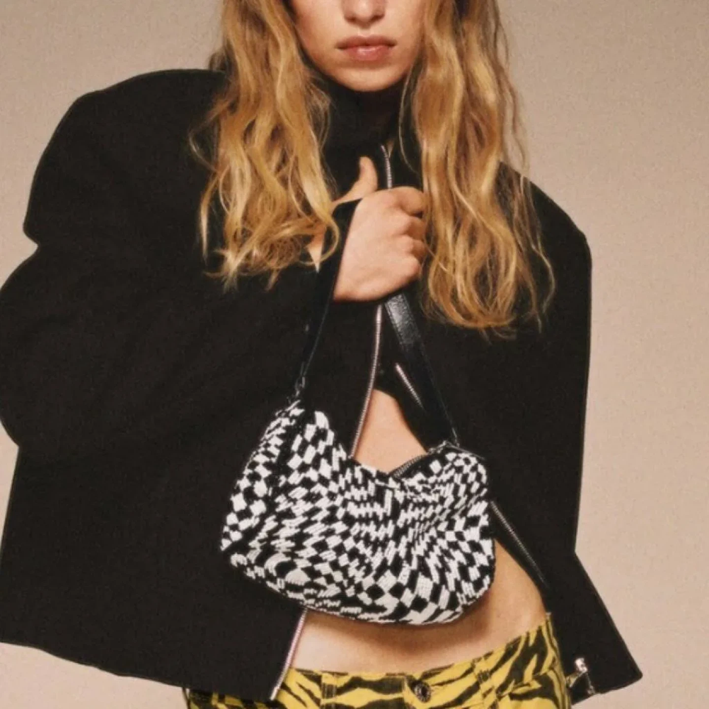 🆕MANGO Handmade B&W Shoulder Bag (NEW w/tag) - photo 4