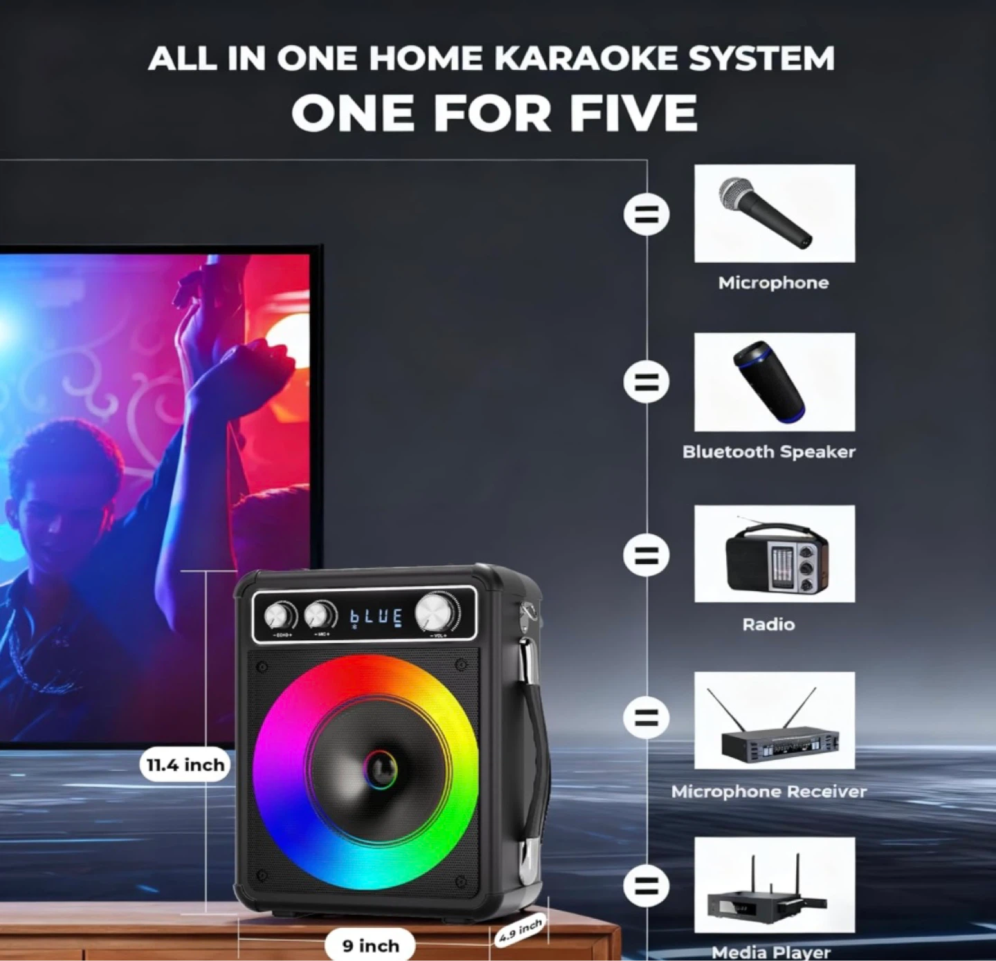 New in Box Karaoke System w/ 2 wireless microphones - photo 4
