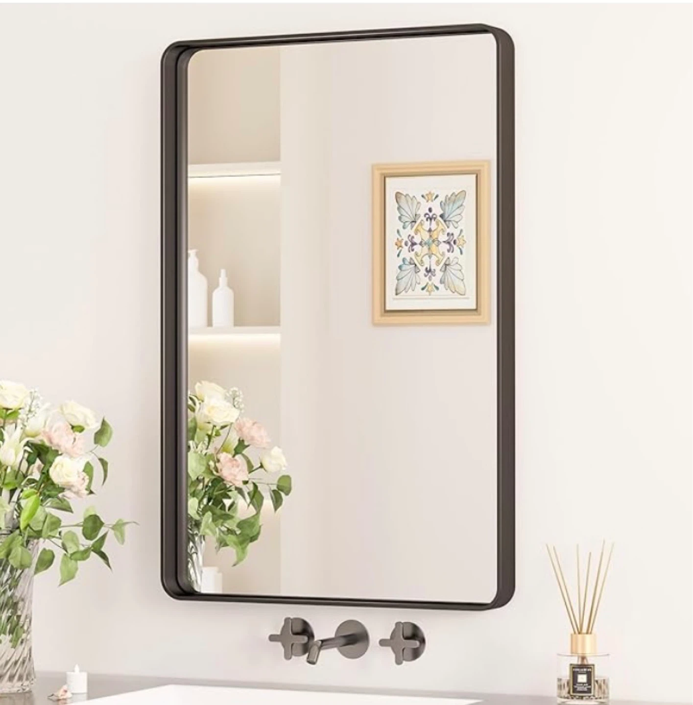 Brand New in Box 20”x 30” Matte Black Bathroom Mirror