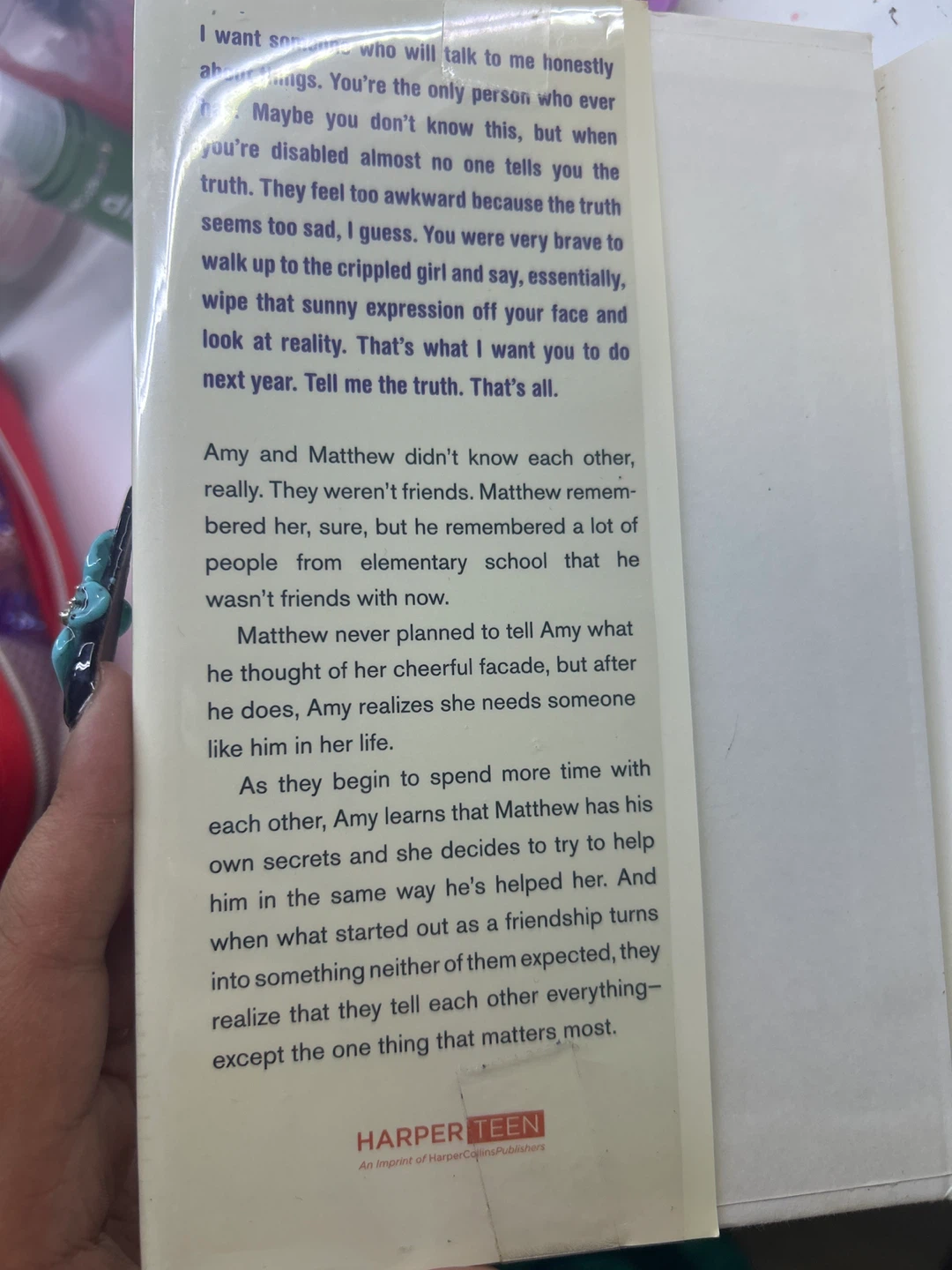 Say What You Will by Cammie McGovern - YA Fiction Book - photo 2