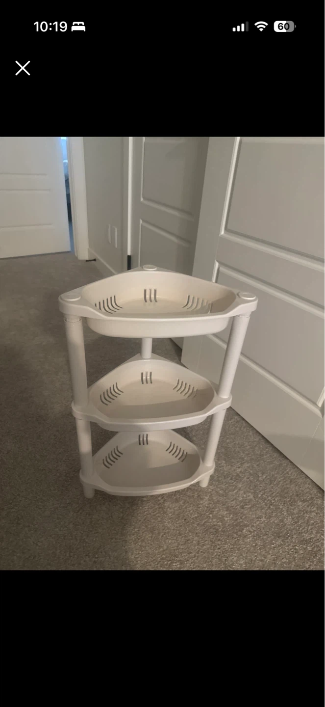 White 3-Tier Corner Shelf Unit