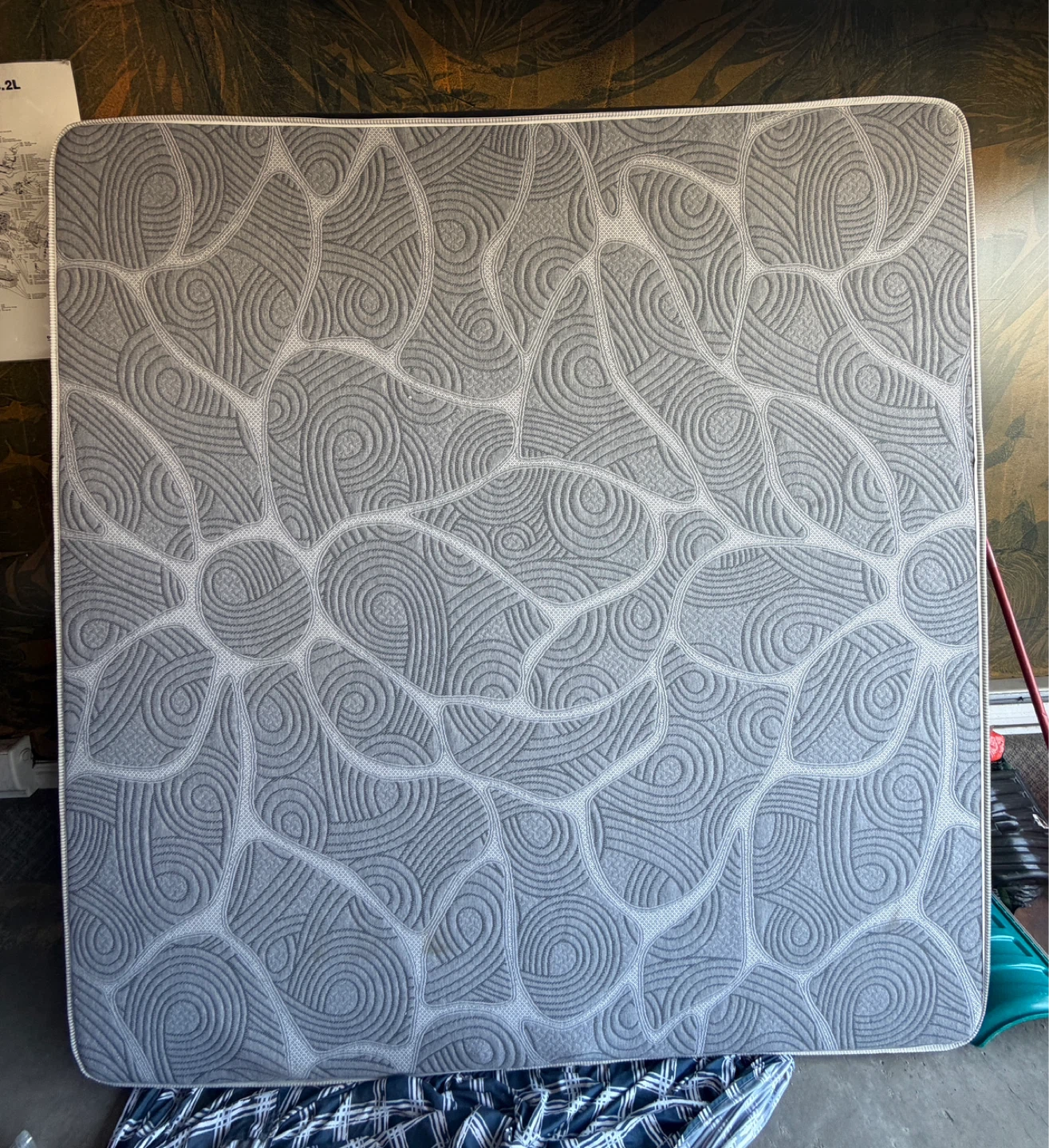 Grey king Mattress with Swirl Pattern