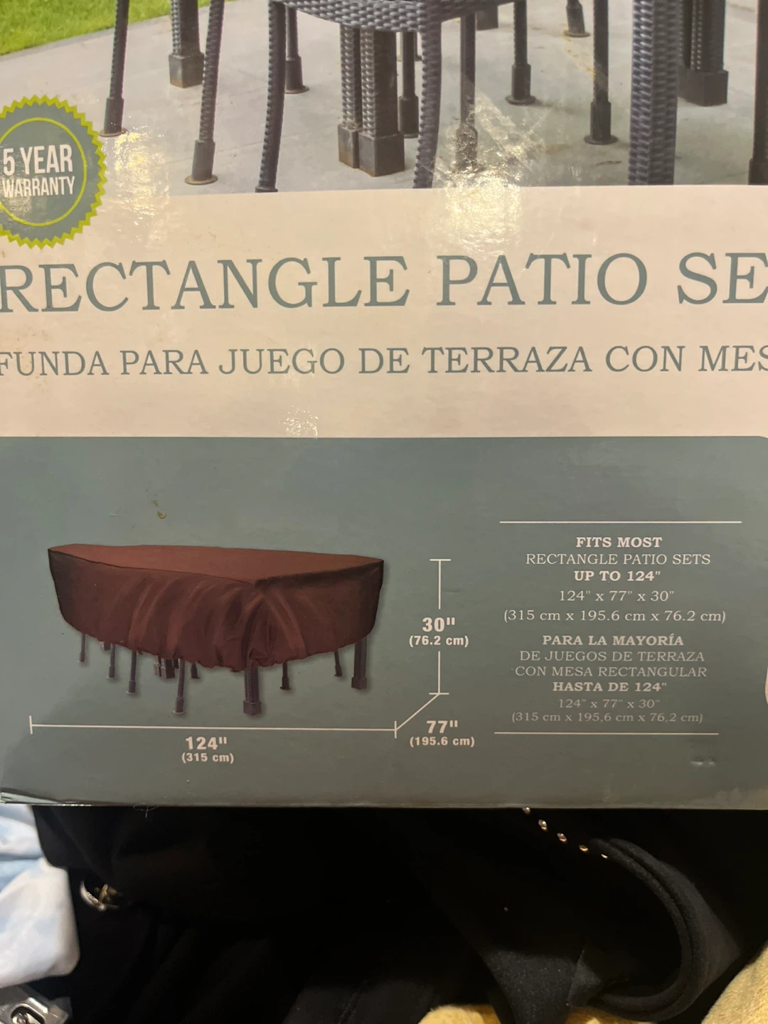Backyard Basics Rectangle Patio Set Cover - Brown - photo 2