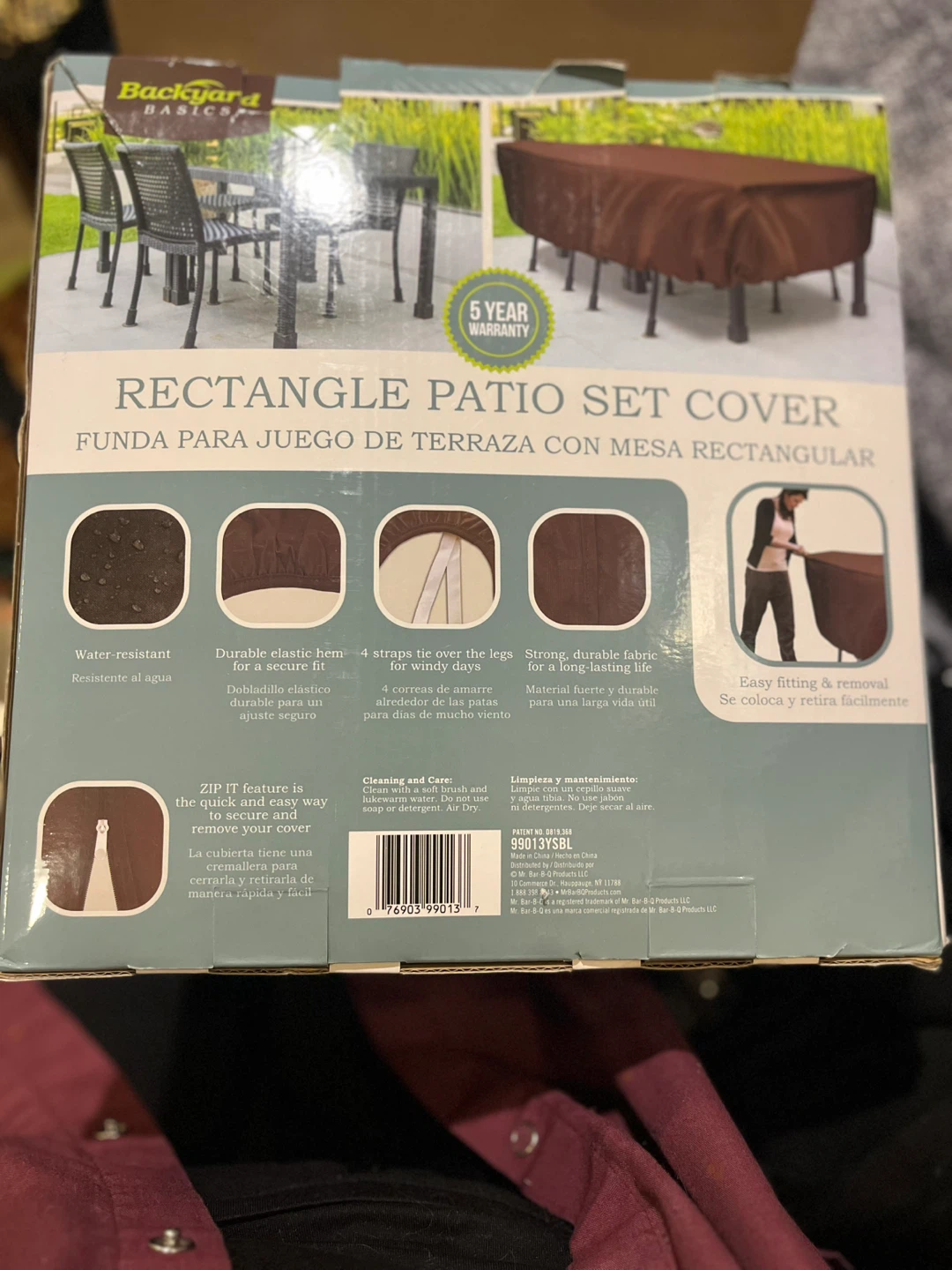 Backyard Basics Rectangle Patio Set Cover - Brown - photo 5