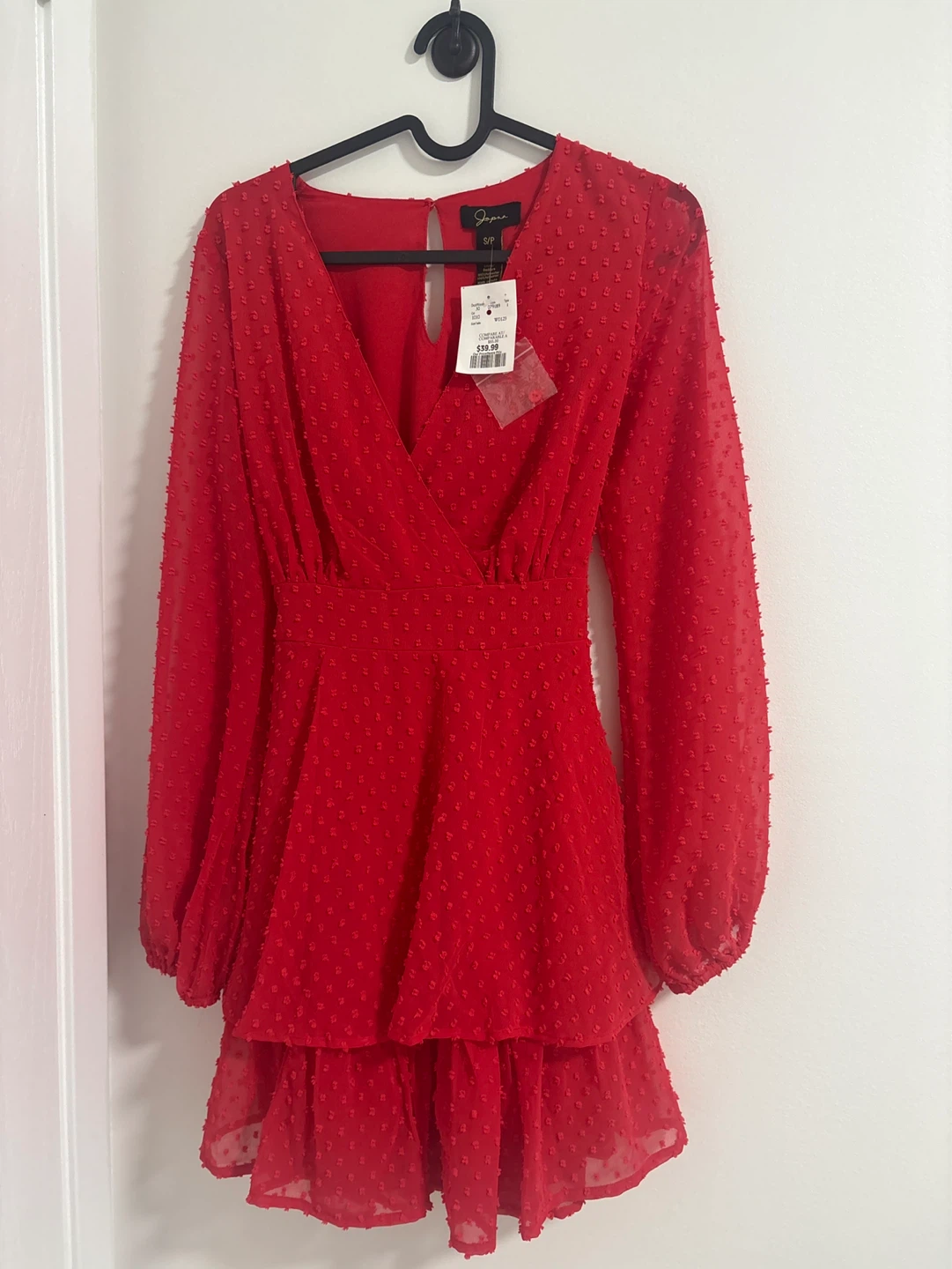 Jasper Red Swiss Dot Dress size small