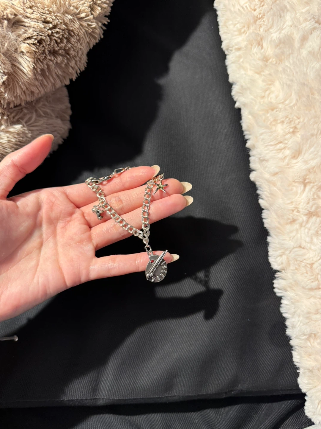 Silver Charm Bracelet with Artist Palette - photo 2
