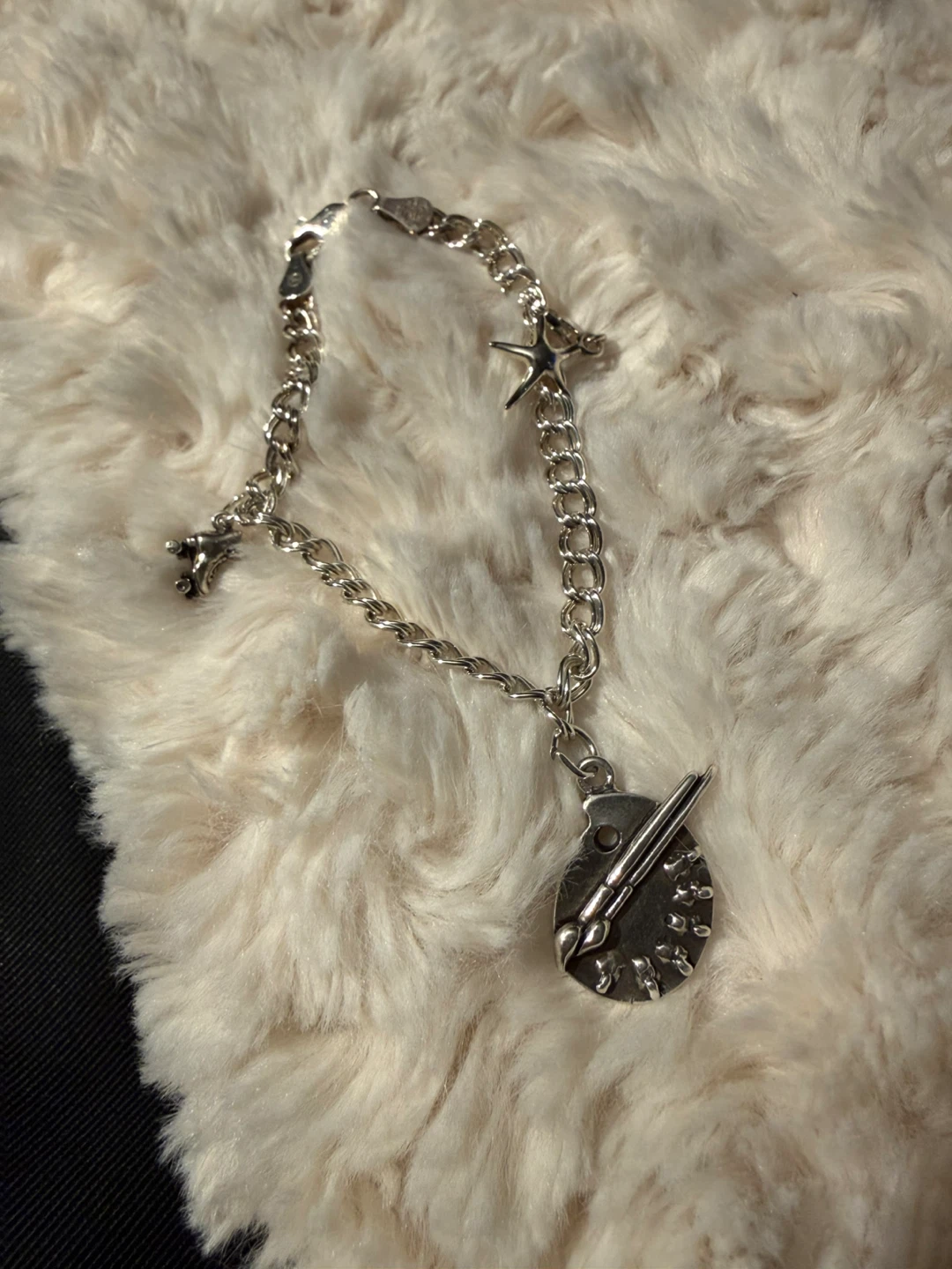 Silver Charm Bracelet with Artist Palette - photo 3