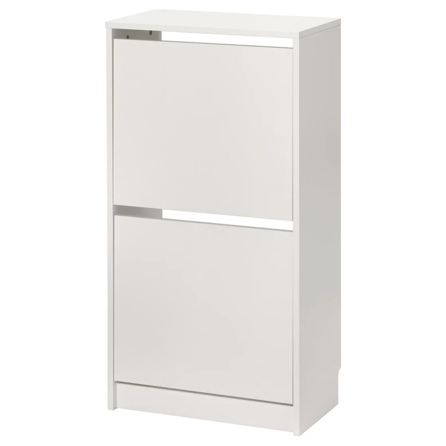 White 2-Door Shoe Cabinet with Tilting Drawers
