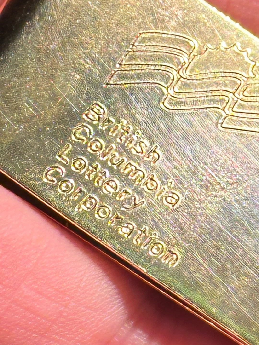 Rare B.C. lottery Corporation Brass Money Clip - photo 2