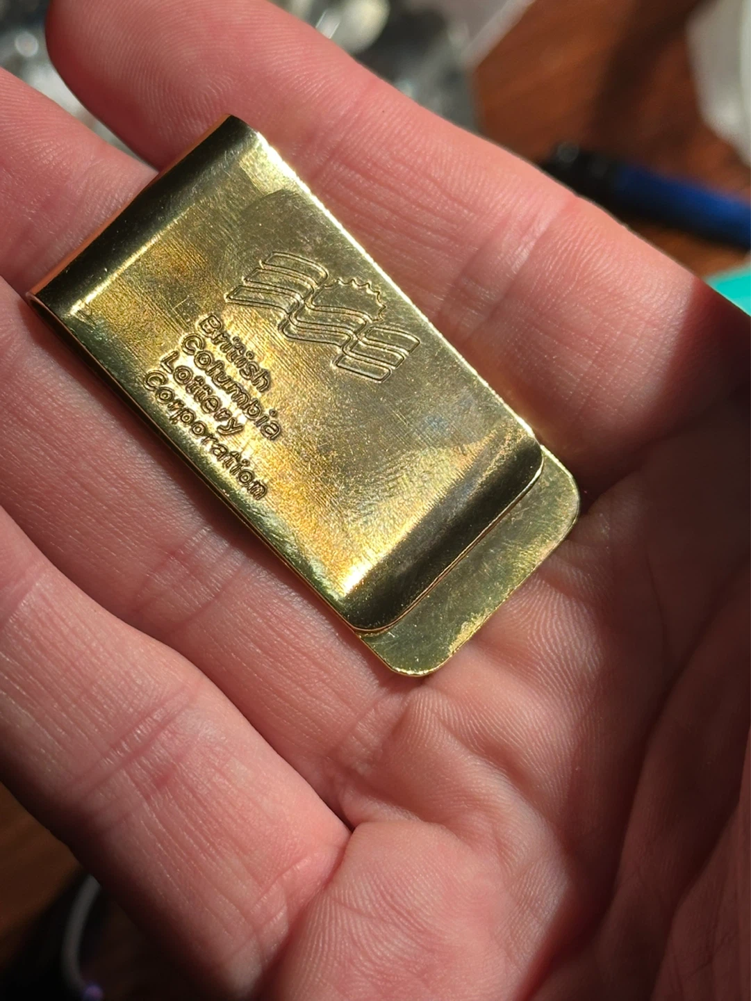 Rare B.C. lottery Corporation Brass Money Clip - photo 3