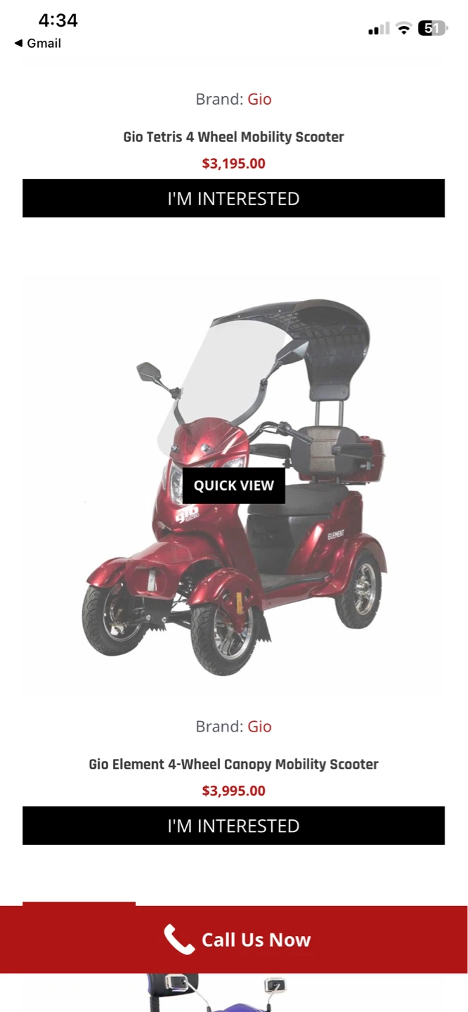 Gio Element 4-Wheel Mobility Scooter - photo 2