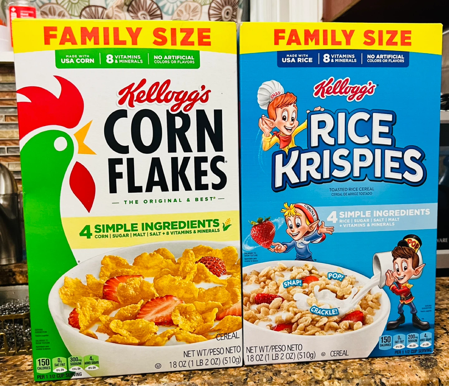 Kellogg's Corn Flakes & Rice Krispies Family Size Cereal