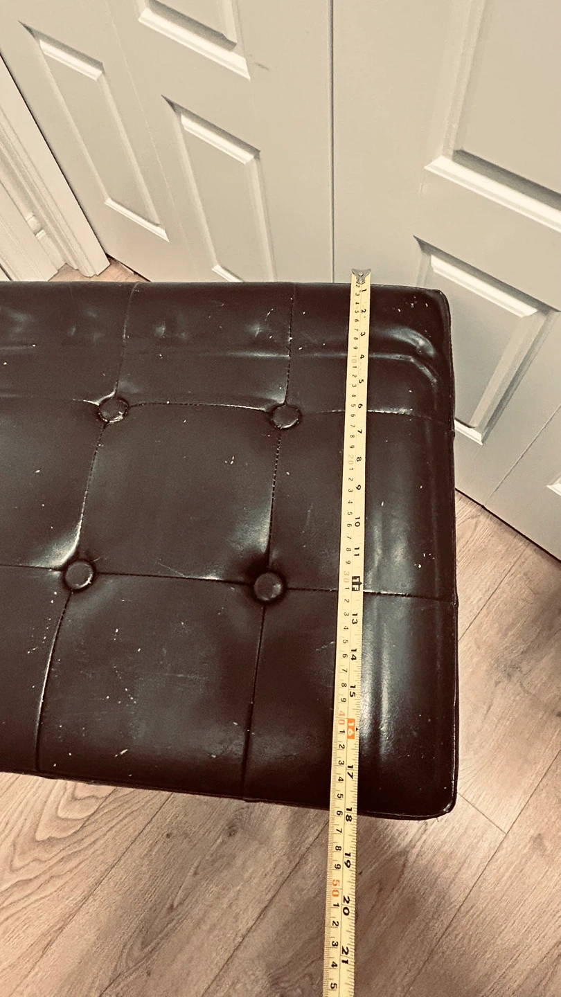 Black Faux Leather Storage Ottoman Bench / Toy Chest - photo 5