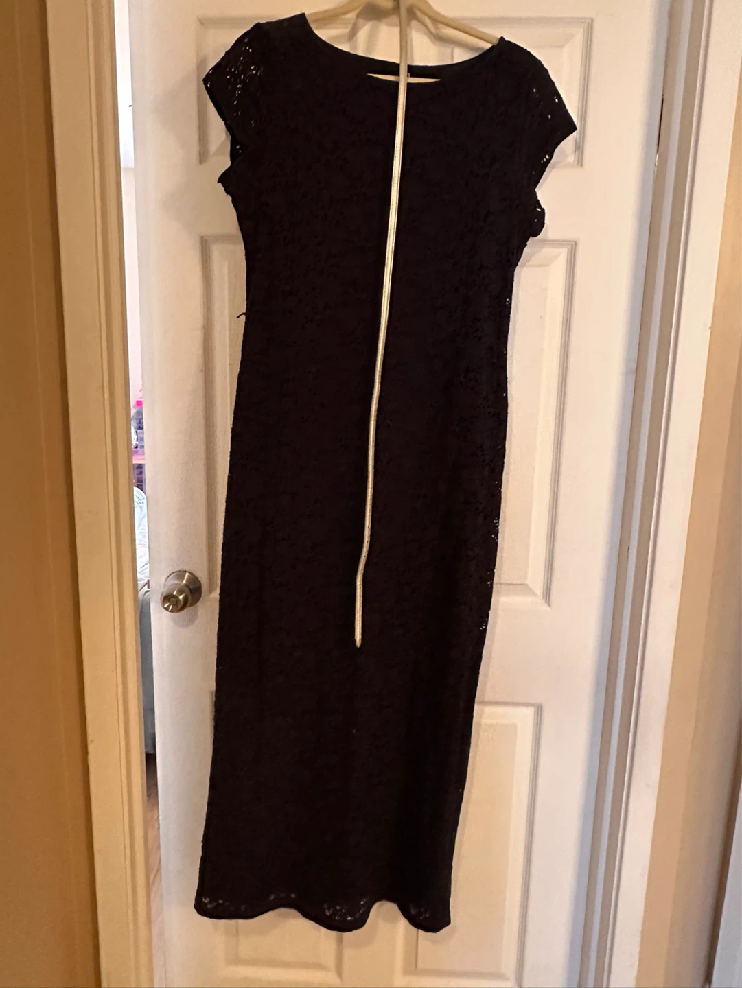 Laura navy blue  Lace Sheath Dress