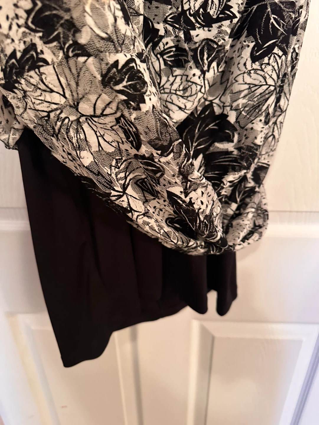 Reitmans Black & White Floral Print Dress - Size L - photo 3