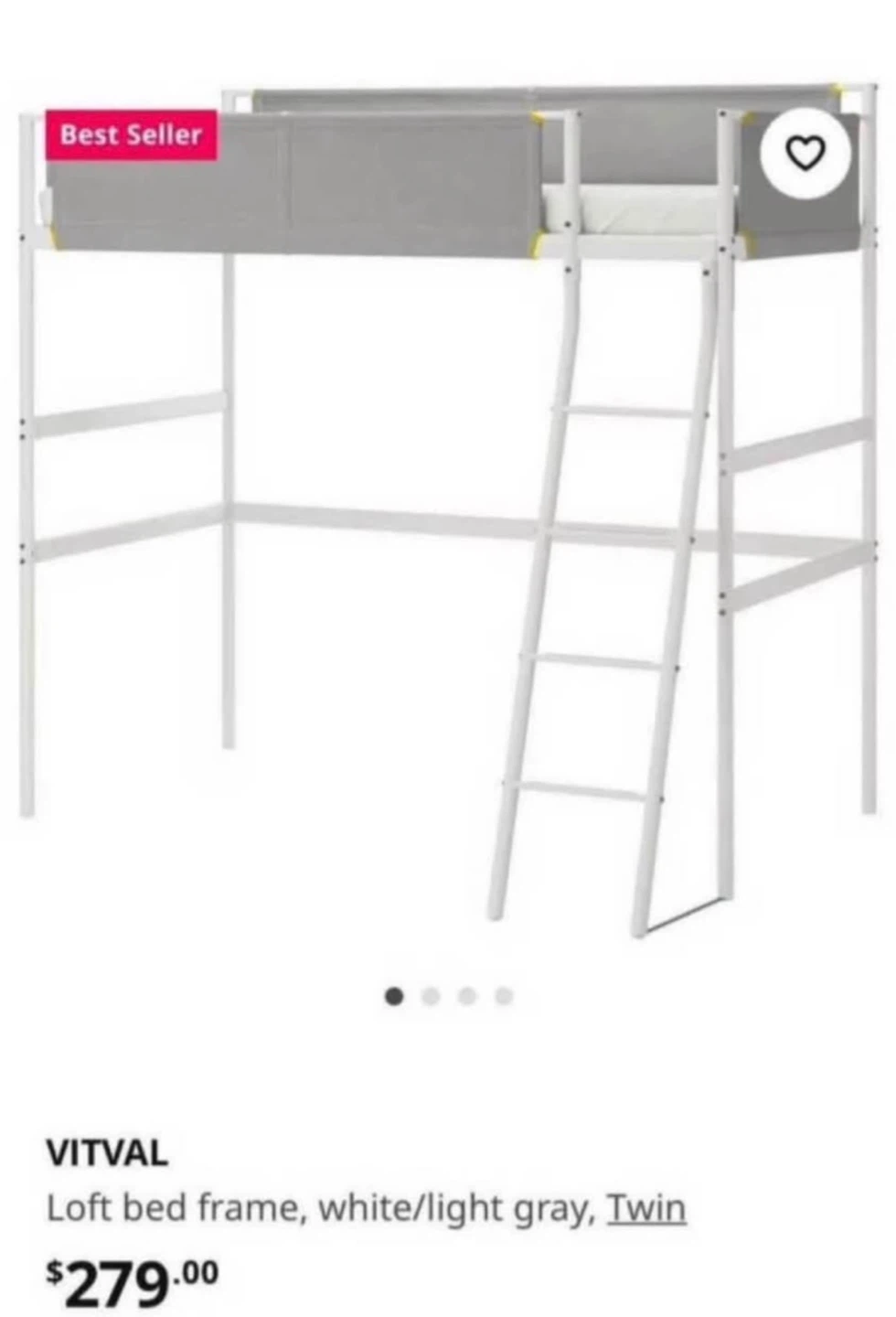IKEA VITVAL Loft Bed Frame