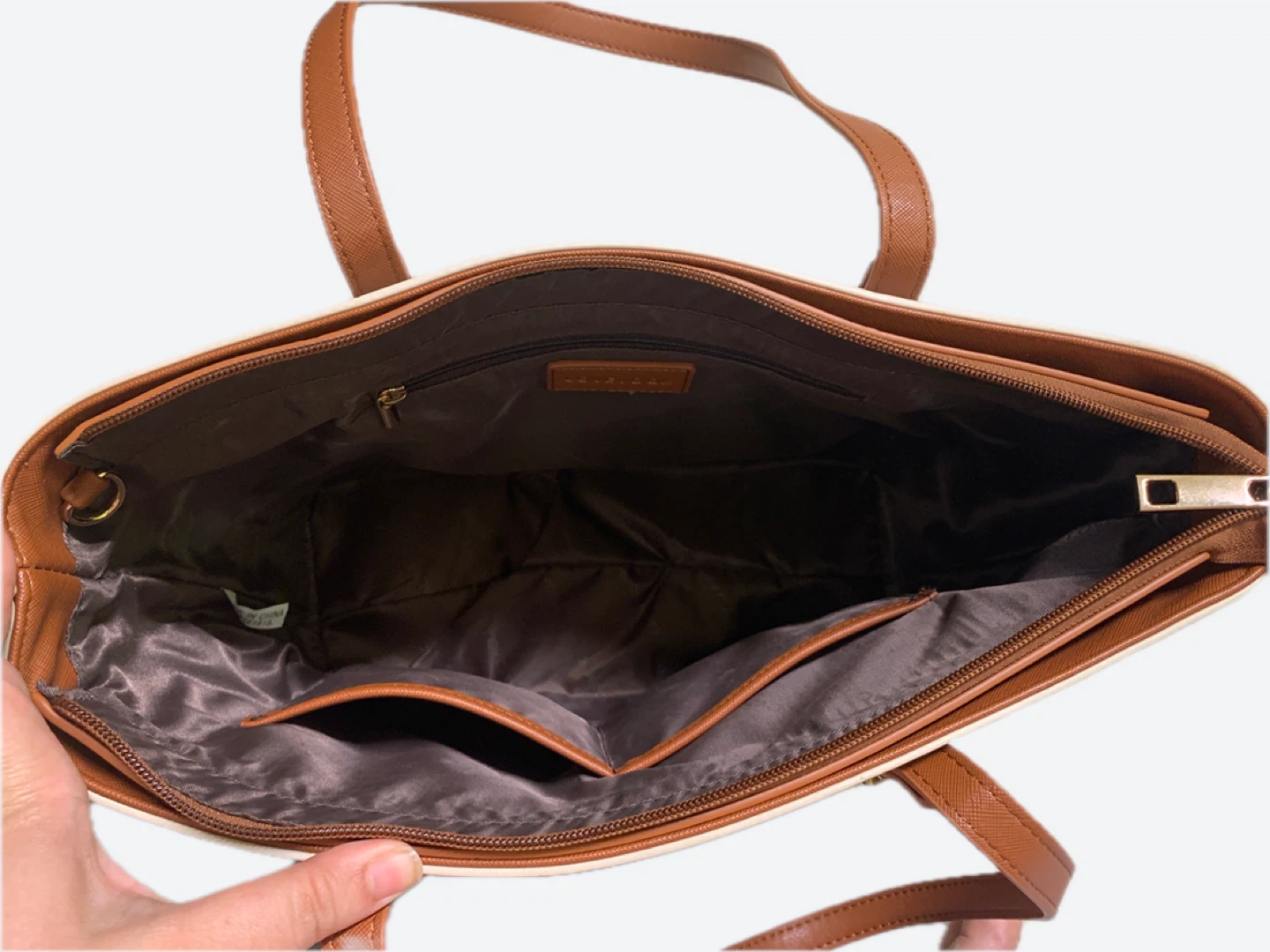Beige and Brown Tote Bag - photo 2