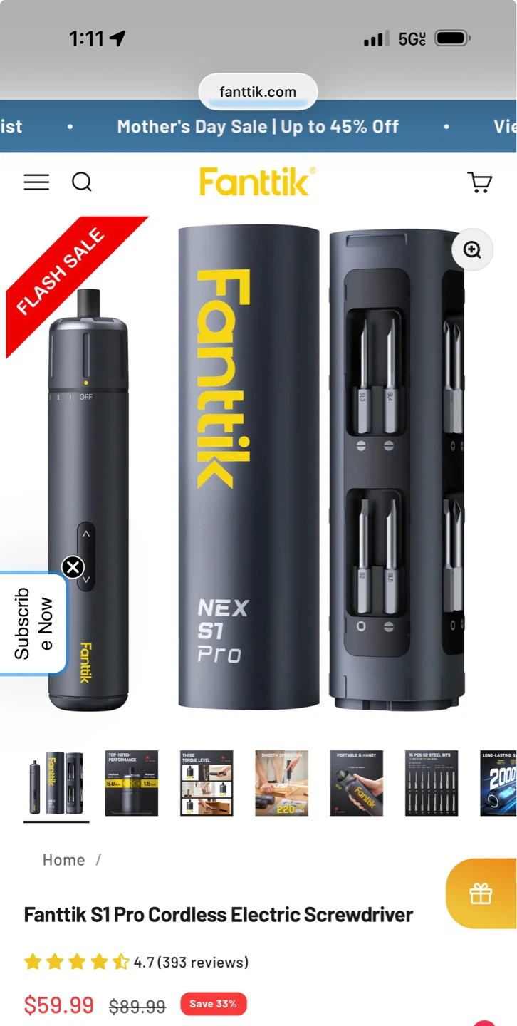 Fanttik NEX S1 Pro Cordless Electric Screwdriver Kit - photo 5