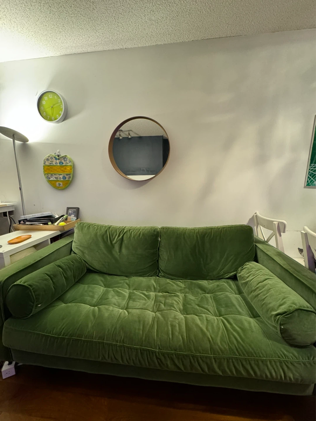 Article Sven 88" Tufted Velvet Sofa - Plush Pacific Green - photo 2