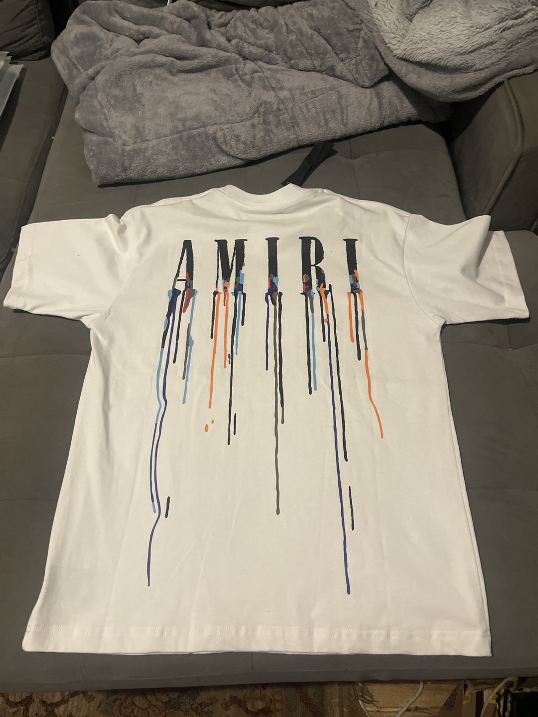 Amiri White T-Shirt with Drip Graphic - photo 2