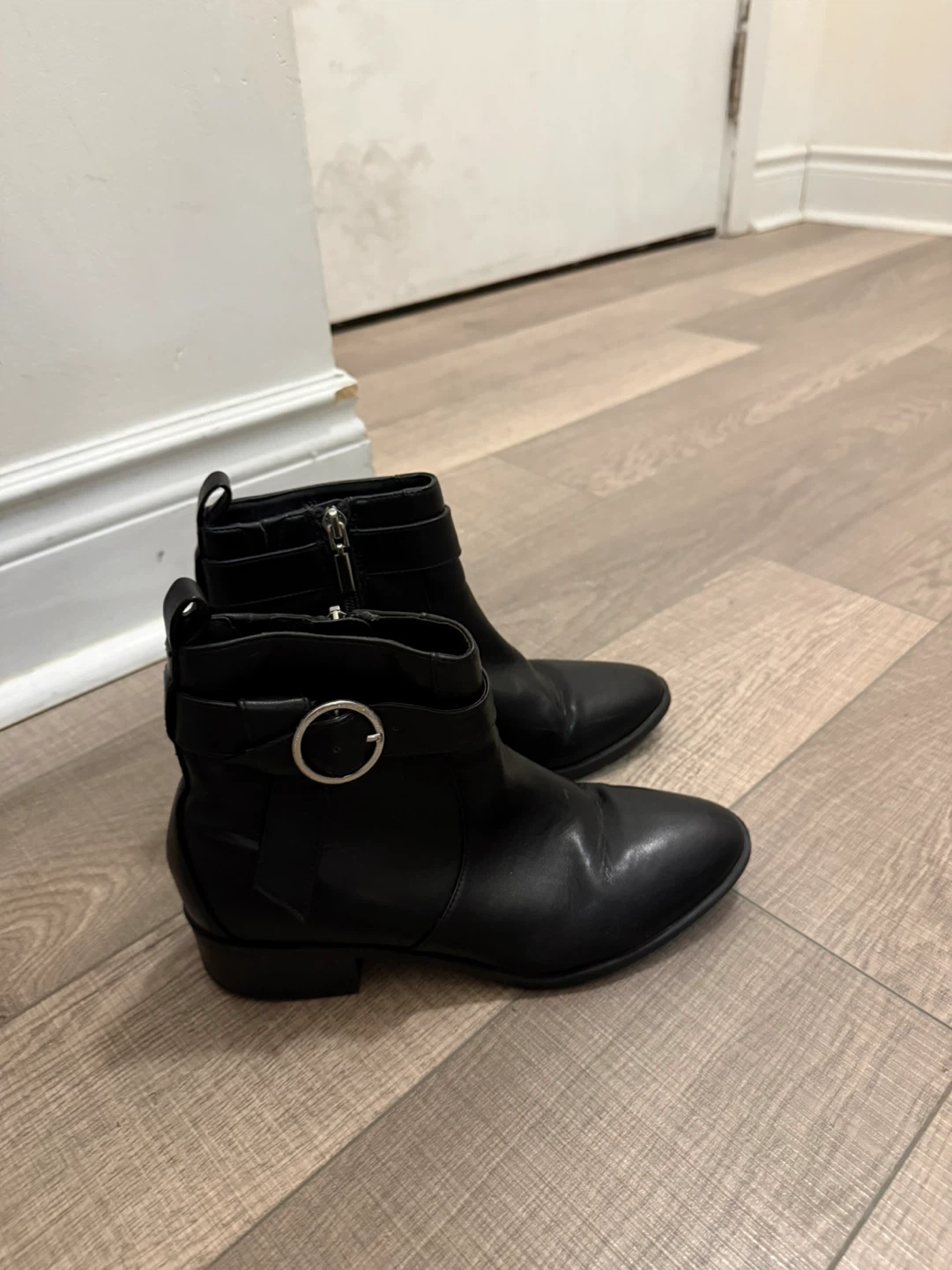 Black Ankle Boots with Buckle Detail - photo 3