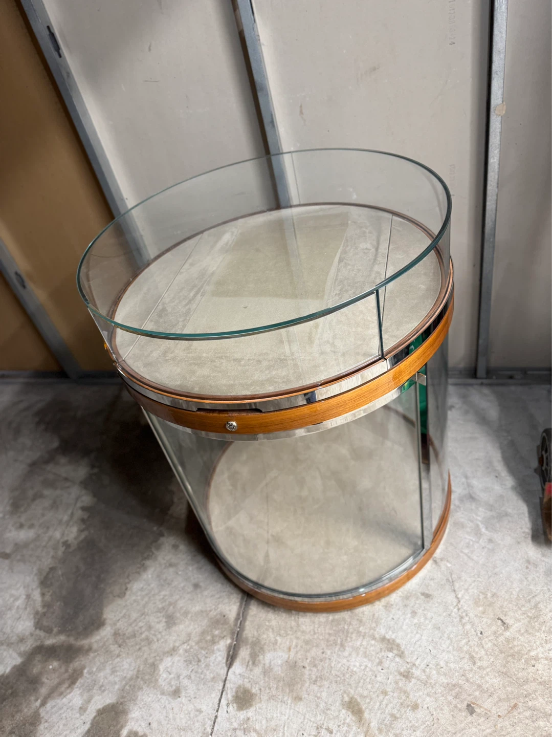 Glass Display Table with Wood Accents - photo 2