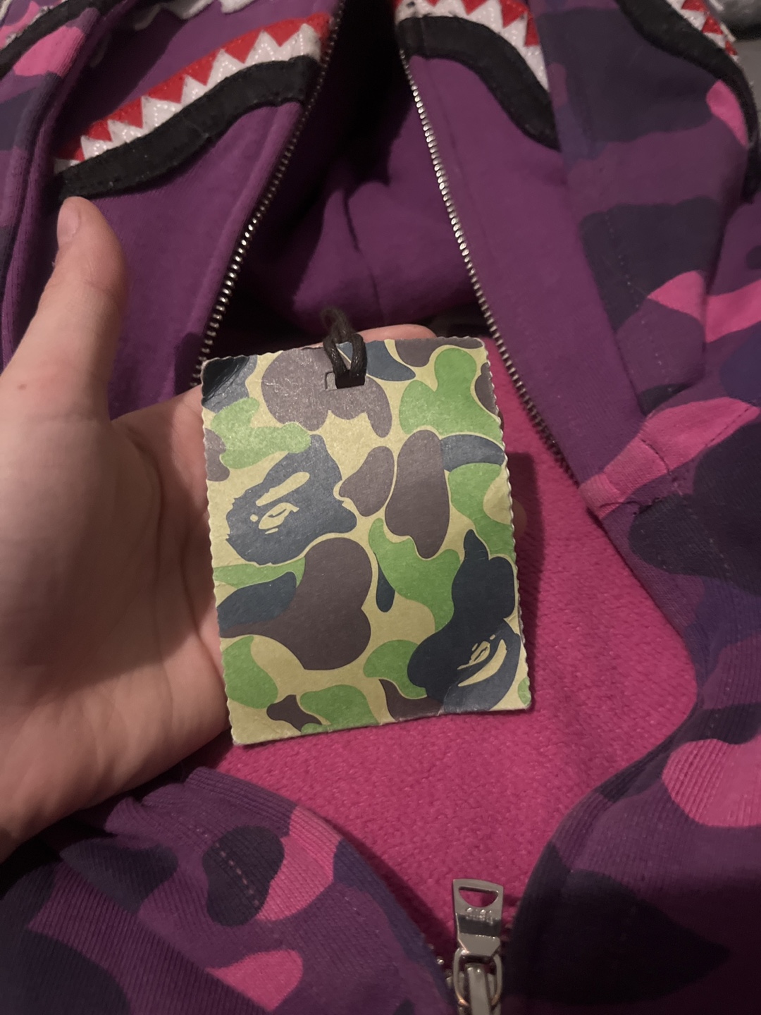 BAPE Purple Camo Shark Full Zip Hoodie - photo 4