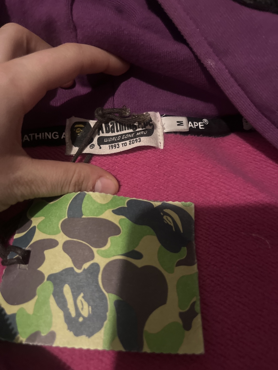 BAPE Purple Camo Shark Full Zip Hoodie - photo 5