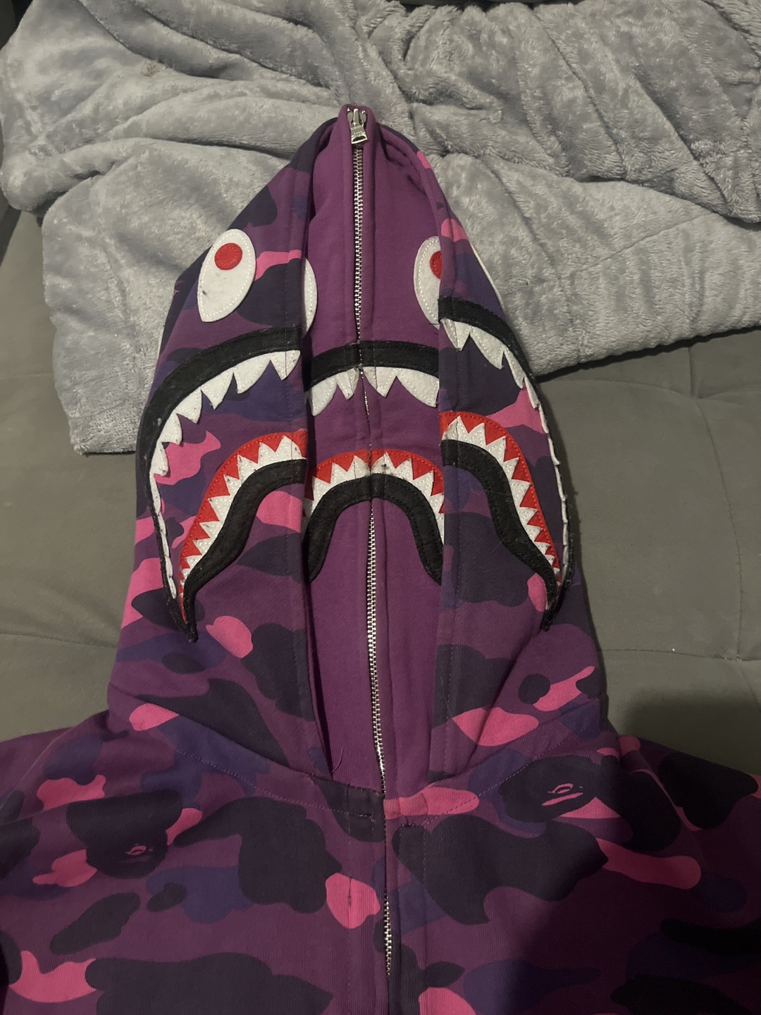 BAPE Purple Camo Shark Full Zip Hoodie - photo 2