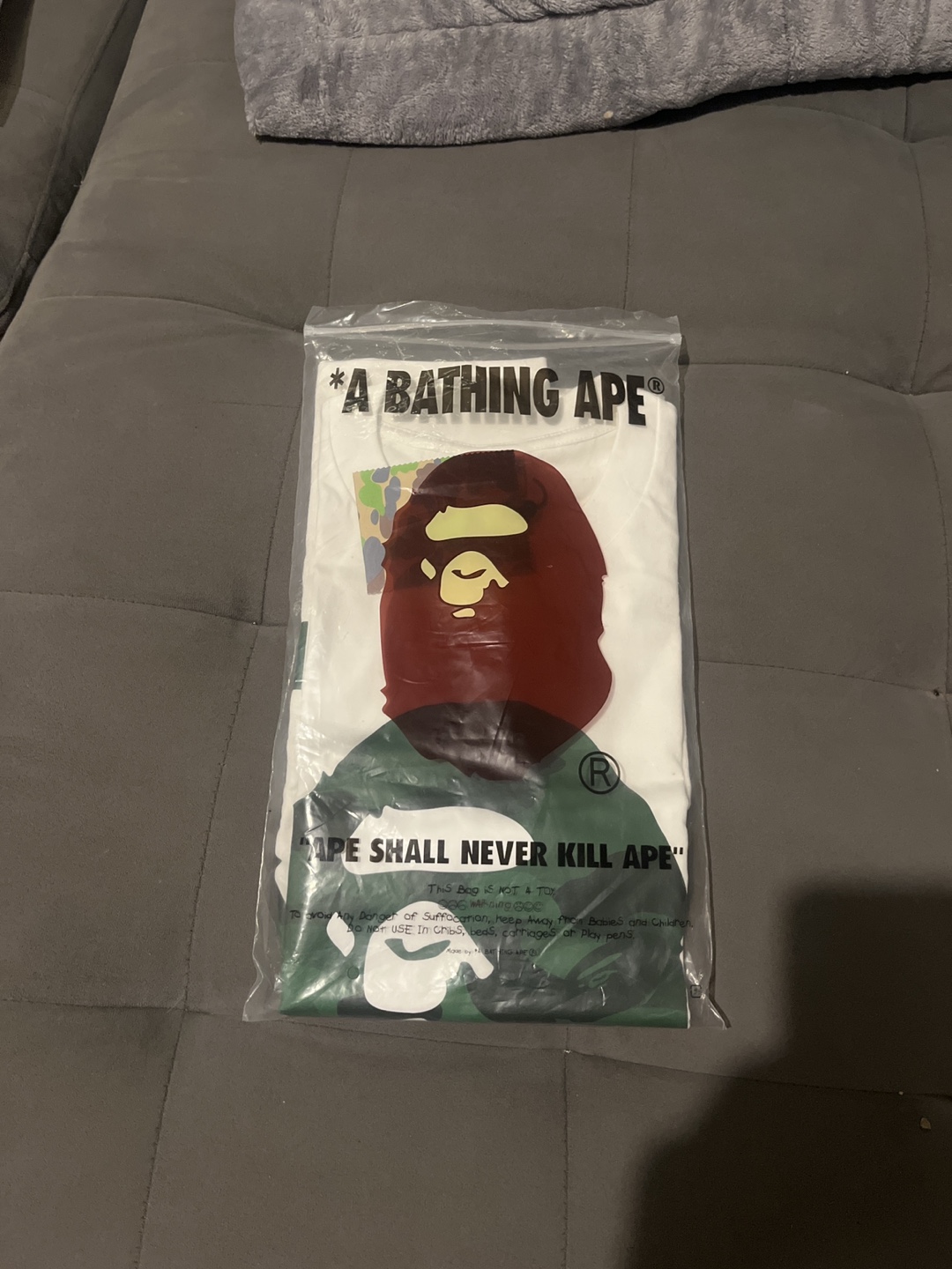 A Bathing Ape White and Green T-Shirt