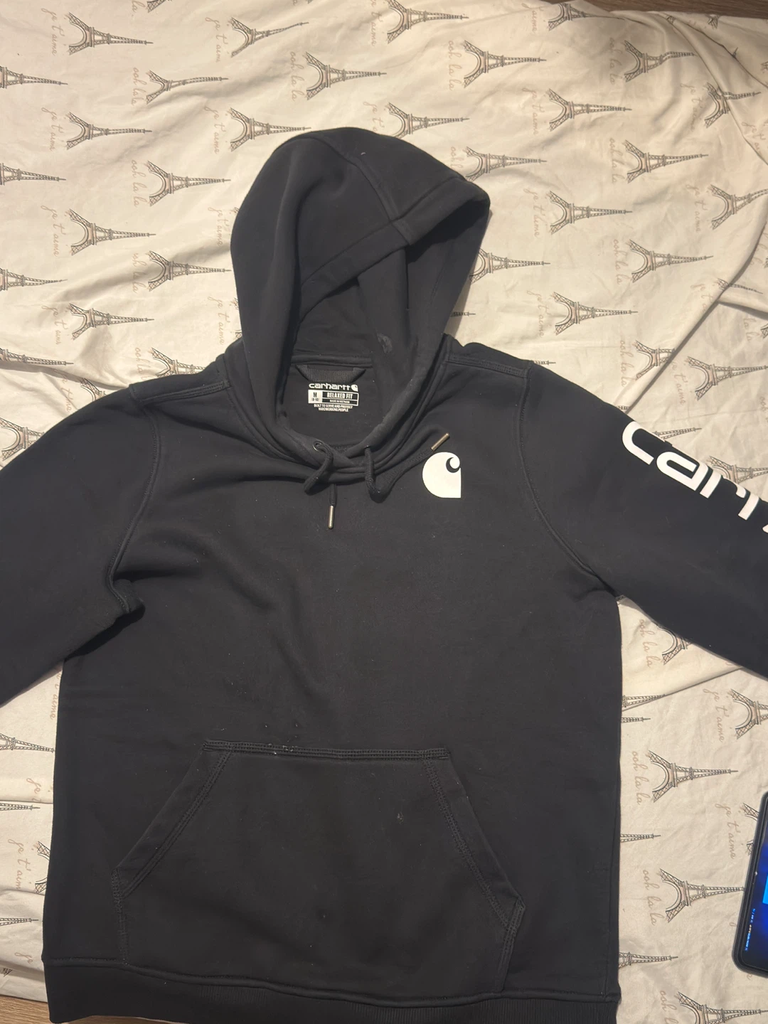Carhartt Relaxed Fit Hoodie - Black, Size M 8-10