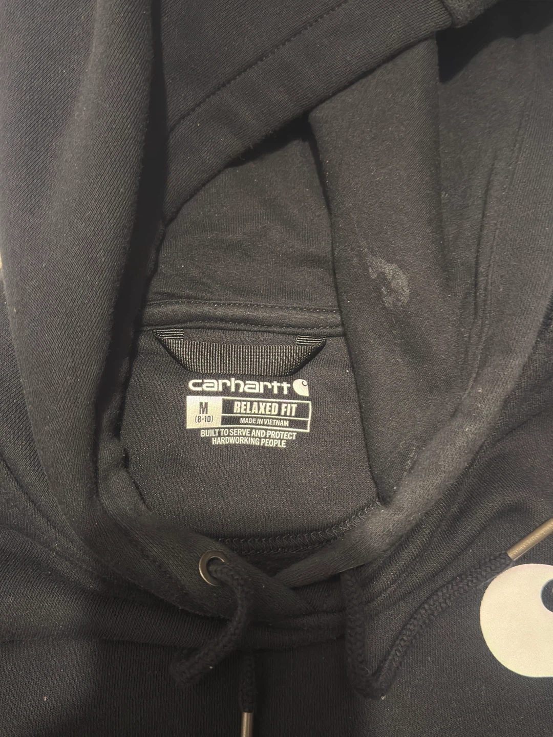 Carhartt Relaxed Fit Hoodie - Black, Size M 8-10 - photo 2